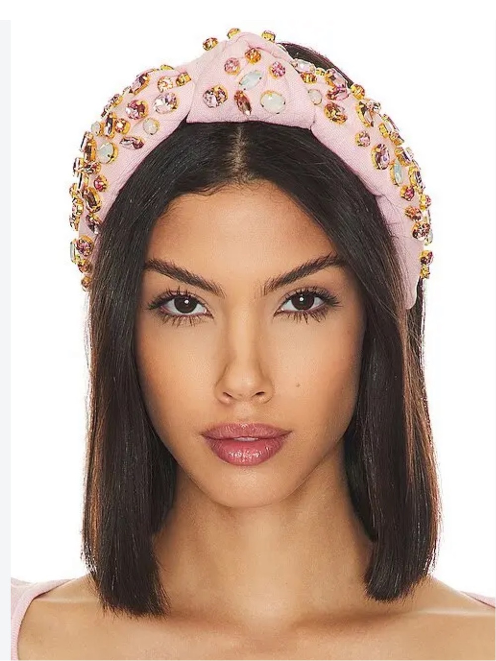 Lele Sadoughi light pink candy jeweled headband